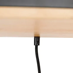 QAZQA Industrielle Hängelampe schwarz mit Holz 5-Licht - Regal