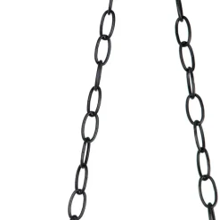 QAZQA Industrielle Hängelampe schwarz mit Holz 5-Licht - Regal