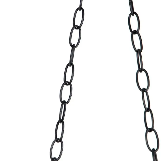 QAZQA Industrielle Hängelampe schwarz mit Holz 5-Licht - Regal