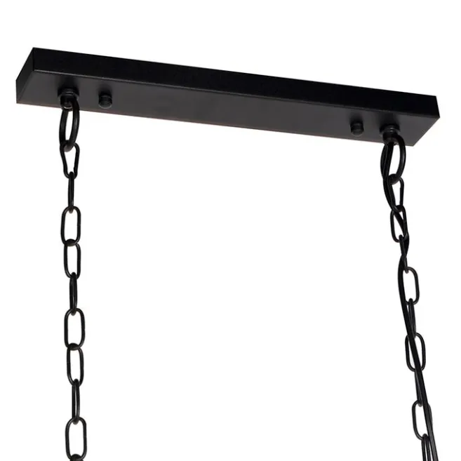 QAZQA Industrielle Hängelampe schwarz 6-Licht - Plural