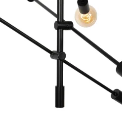 QAZQA Industrielle Hängelampe schwarz 8-flammig – Sydney