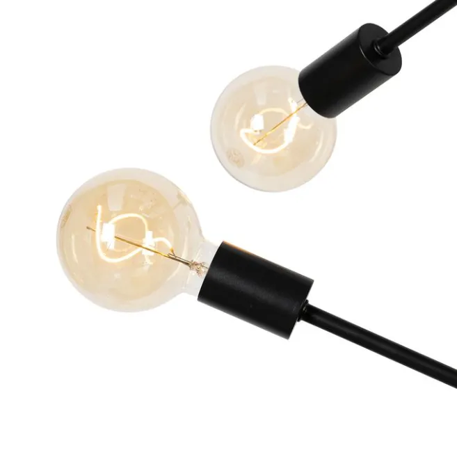 QAZQA Industrielle Hängelampe schwarz 8-flammig – Sydney