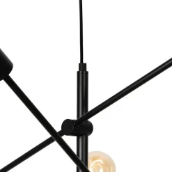 QAZQA Industrielle Hängelampe schwarz 8-flammig – Sydney