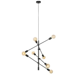 QAZQA Industrielle Hängelampe schwarz 8-flammig – Sydney