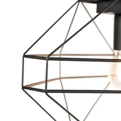 QAZQA Industrielle Hängelampe schwarz 3-flammig - Karkasse