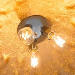 QAZQA Industrielle Hängelampe schwarz mit Gold 70 cm - Magna