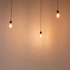 QAZQA Industrielle Hängelampe schwarz 3-flammig - Cava