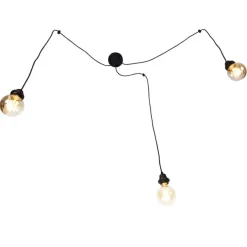 QAZQA Industrielle Hängelampe schwarz 3-flammig - Cava