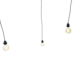 QAZQA Industrielle Hängelampe schwarz 3-flammig - Cava