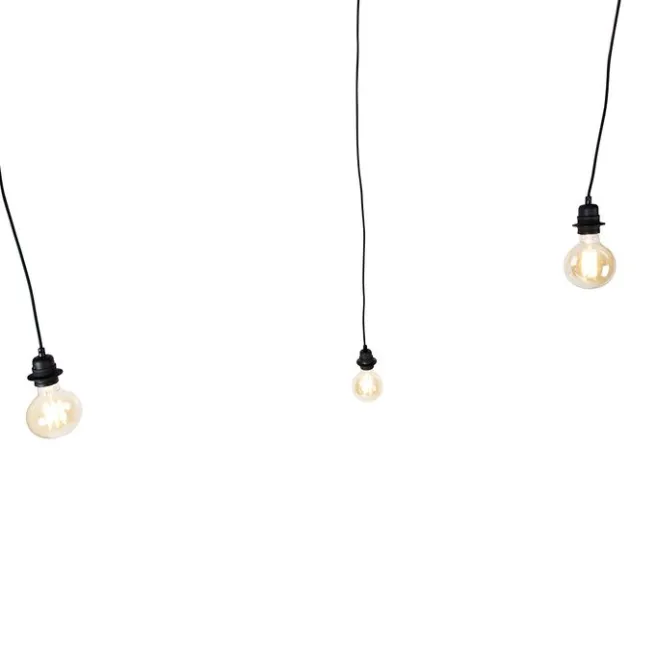 QAZQA Industrielle Hängelampe schwarz 3-flammig - Cava