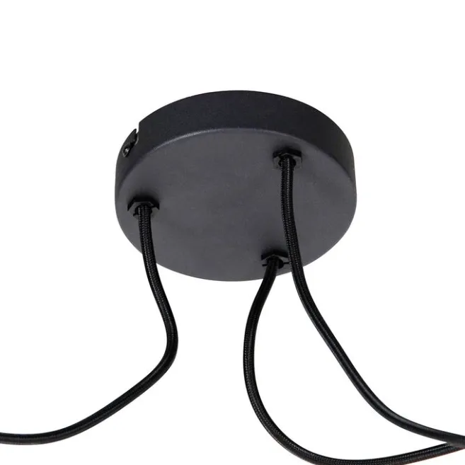 QAZQA Industrielle Hängelampe schwarz 3-flammig - Cava