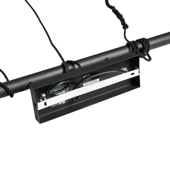 QAZQA Industrielle Hängelampe schwarz 3-flammig - Flor