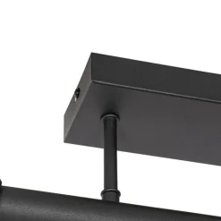 QAZQA Industrielle Hängelampe schwarz 3-flammig - Flor