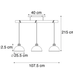 Trio Leuchten Industrielle Hängelampe Stahl 3 Lichter - Arti