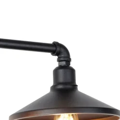 QAZQA Industrielle Hängeleuchte Schwarz 4-flammig - Laser