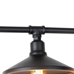 QAZQA Industrielle Hängeleuchte Schwarz 4-flammig - Laser