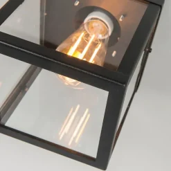 QAZQA Industrielle Outdoor-Deckenleuchte schwarz 1-flammig - Rotterdam