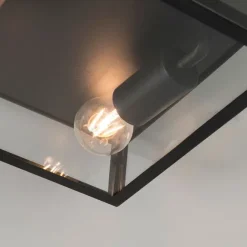 QAZQA Industrielle Outdoor-Deckenleuchte schwarz 2-flammig - Rotterdam