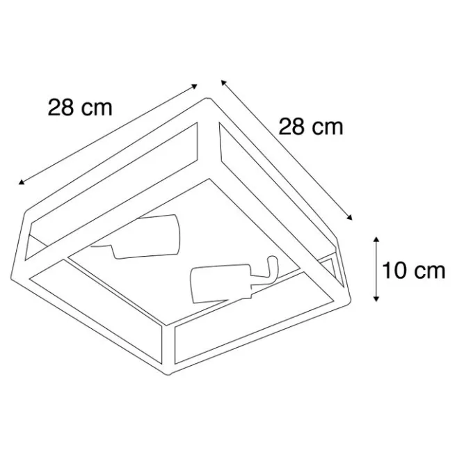 QAZQA Industrielle Outdoor-Deckenleuchte schwarz 2-flammig - Rotterdam