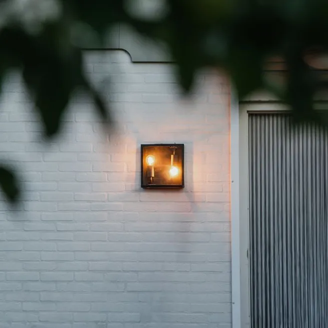 QAZQA Industrielle Outdoor-Deckenleuchte schwarz 2-flammig - Rotterdam