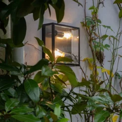 QAZQA Industrielle Outdoor-Deckenleuchte schwarz 2-flammig - Rotterdam