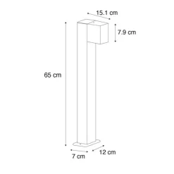 QAZQA Industrielle Outdoor-Stehleuchte Dunkelgrau 65 cm IP44 - Baleno