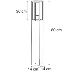 QAZQA Industrielle Outdoor-Stehleuchte schwarz 80 cm IP44 - Charlois