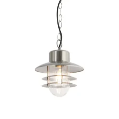 QAZQA Industrielle Pendelleuchte Stahl IP44 - Shell