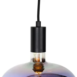 QAZQA Industrielle Pendelleuchte schwarz inkl. dimmbarer G220 LED - Facil