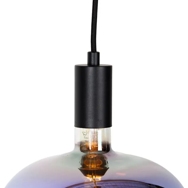 QAZQA Industrielle Pendelleuchte schwarz inkl. dimmbarer G220 LED - Facil