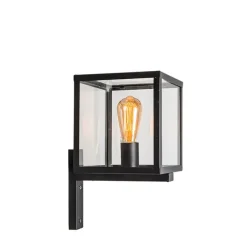 QAZQA Industrielle quadratische Außenwandleuchte schwarz IP23 - Rotterdam