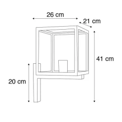 QAZQA Industrielle quadratische Außenwandleuchte schwarz IP23 - Rotterdam