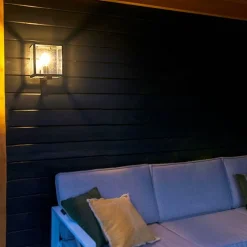 QAZQA Industrielle quadratische Außenwandleuchte schwarz IP23 - Rotterdam