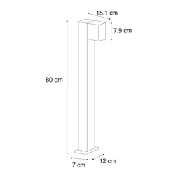 QAZQA Industrielle Steh-Außenleuchte Rostbraun 80 cm IP44 - Baleno