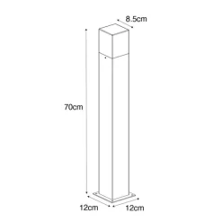 QAZQA Industrielle Steh-Außenleuchte 70 cm rostbraun IP44 - Dänemark