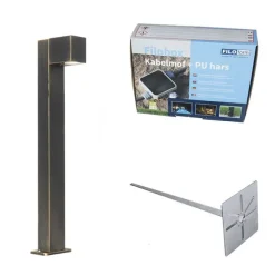 QAZQA Industrielle stehende Außenlampe Antikgold 65 cm IP44 - Baleno