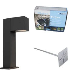 QAZQA Industrielle stehende Außenleuchte Anthrazit 30 cm IP44 - Baleno