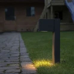 QAZQA Industrielle stehende Außenleuchte Anthrazit 30 cm IP44 - Baleno