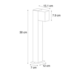 QAZQA Industrielle stehende Außenlampe rostbraun 30 cm IP44 - Baleno