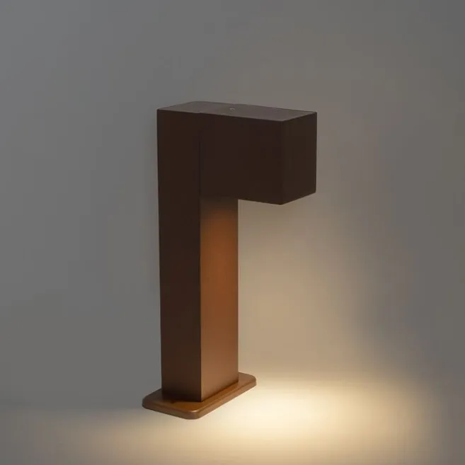 QAZQA Industrielle stehende Außenlampe rostbraun 30 cm IP44 - Baleno