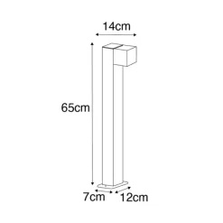 QAZQA Industrielle stehende Außenlampe Antikgold 65 cm IP44 - Baleno