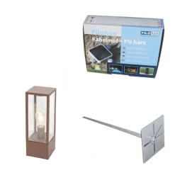 QAZQA Industrielle stehende Außenlampe rostbraun 40 cm IP44 - Charlois