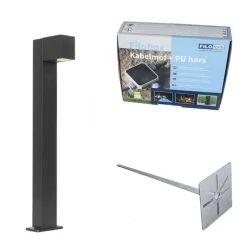 QAZQA Industrielle stehende Außenlampe schwarz 65 cm IP44 - Baleno