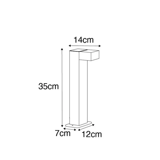 QAZQA Industrielle stehende Außenlampe schwarz 35 cm IP44 - Baleno