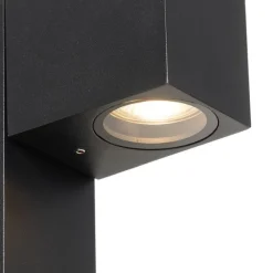 QAZQA Industrielle stehende Außenlampe schwarz 35 cm IP44 - Baleno