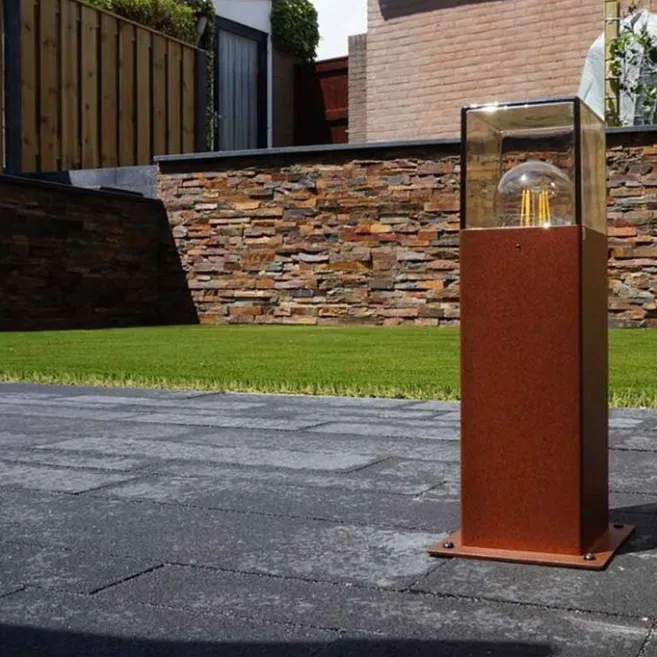 QAZQA Industrielle Stehleuchte für den Außenbereich, rostbraun, 30 cm, IP44 – Dänemark