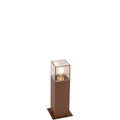 QAZQA Industrielle Stehleuchte für den Außenbereich, rostbraun, 30 cm, IP44 – Dänemark
