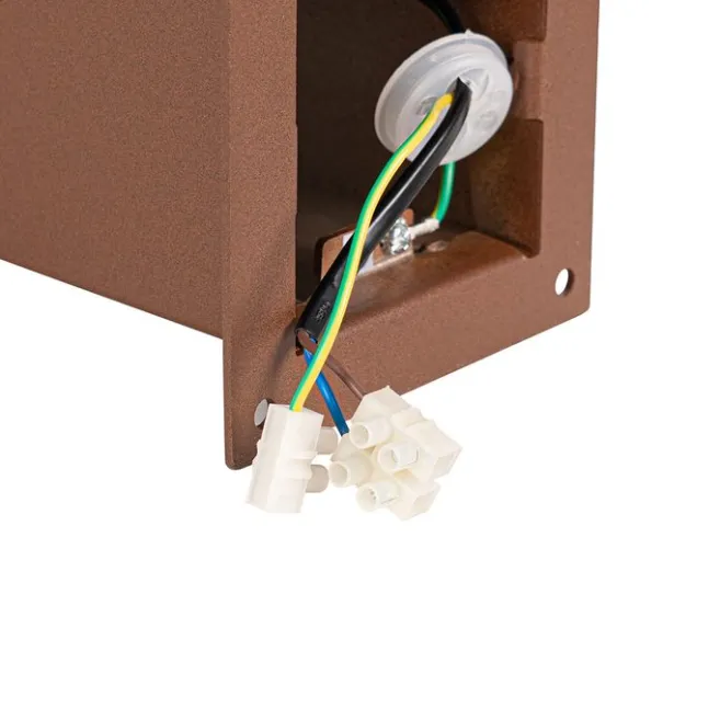 QAZQA Industrielle Stehleuchte für den Außenbereich, rostbraun, 30 cm, IP44 – Dänemark