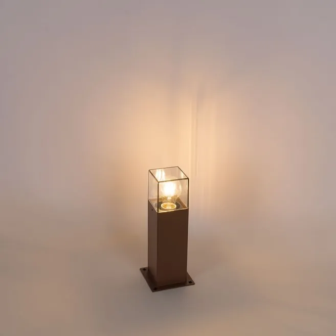 QAZQA Industrielle Stehleuchte für den Außenbereich, rostbraun, 30 cm, IP44 – Dänemark