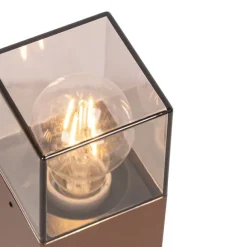 QAZQA Industrielle Stehleuchte für den Außenbereich, rostbraun, 30 cm, IP44 – Dänemark